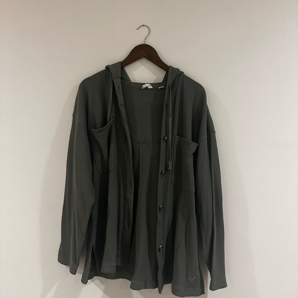 Roxy Olive Green Hooded Button-Down - Never Been Worn